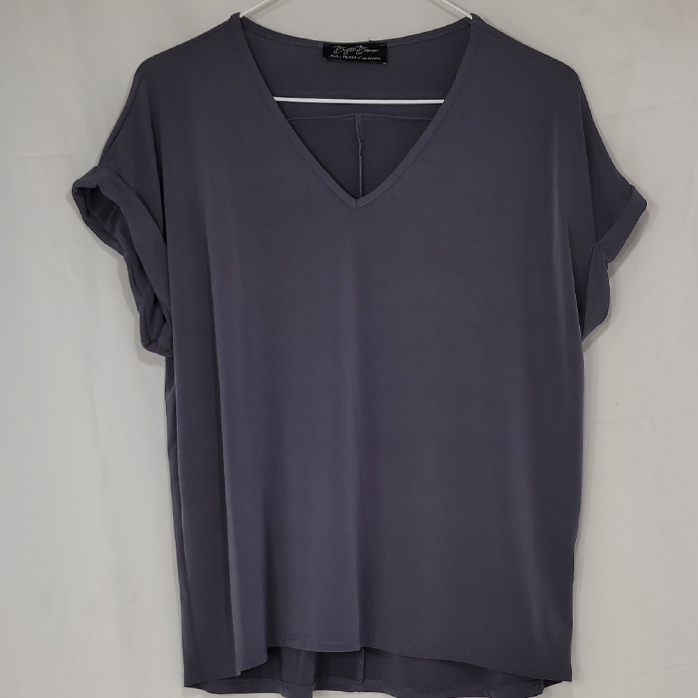 Gray Asymmetrical Relaxed Blouse